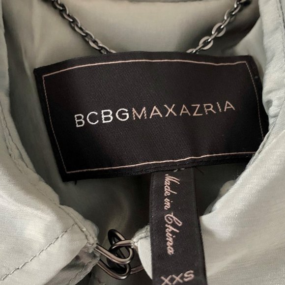 *NWT* BCBG MaxAzria “Celina” Draped Kelly Green Belted Trench Coat XXS - Picture 10 of 15